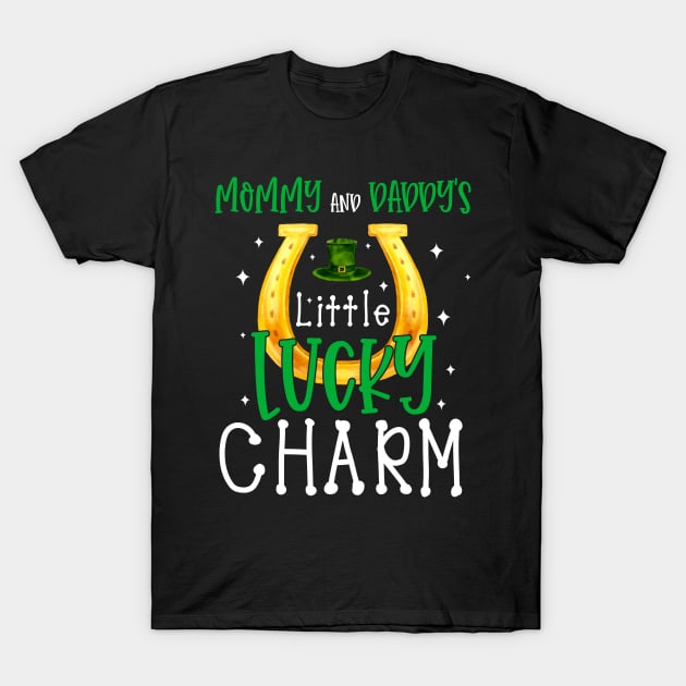 Moms & Daddy Lucky Charm Irish Clovers Kids Boy Girl St Patricks Day T-Shirt by webster